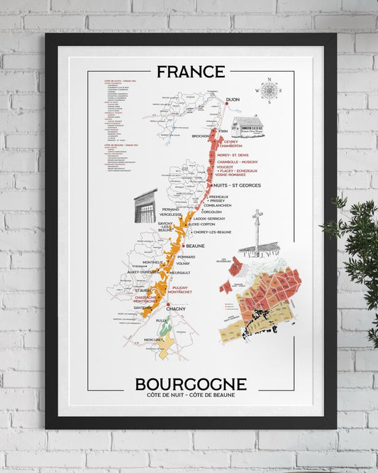 Poster “VinMap” Bourgogne (Côte d’Or)