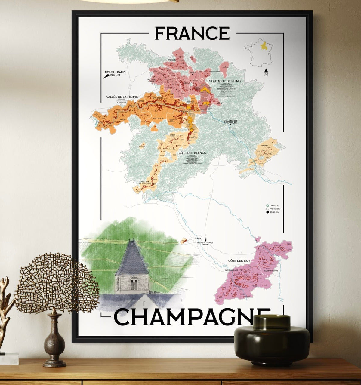 Poster “VinMap” Champagne (regional)