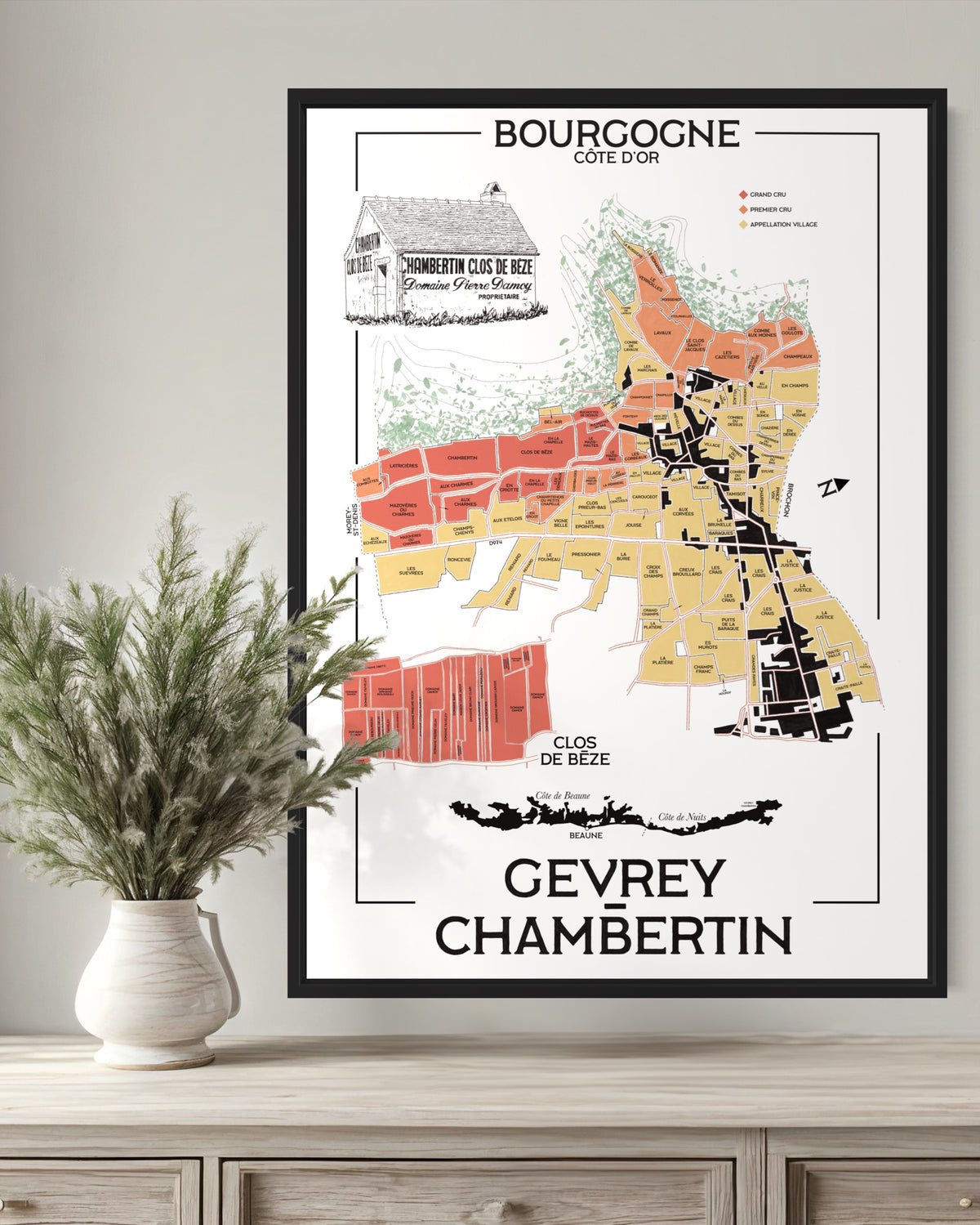 Poster “VinMap” Gevrey-Chambertin